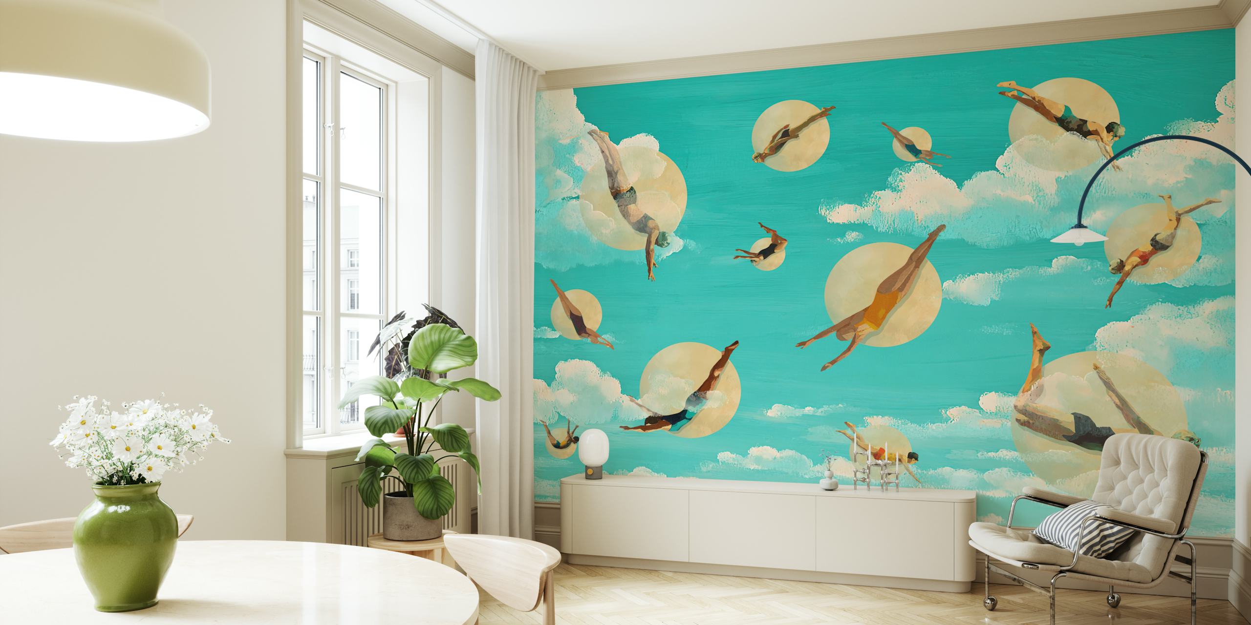 Papel de parede Sky Diver Dream em um quarto